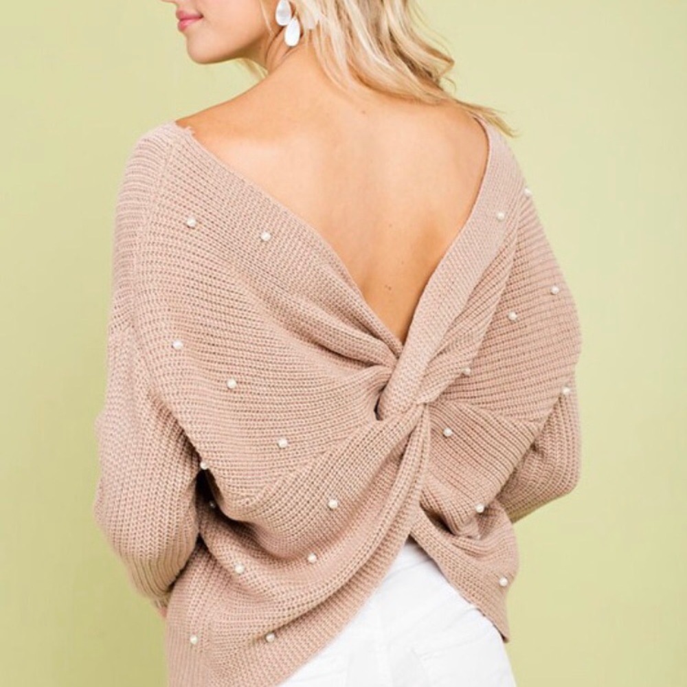 Pearl Crossed Back Sweater